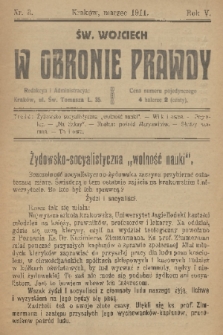 W Obronie Prawdy. R. 5, 1911, nr 3