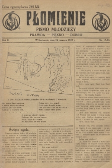 Płomienie : pismo młodzieży : prawda - piękno - dobro. R.2, 1922, nr 17-20