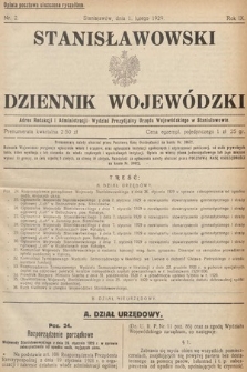 Stanisławowski Dziennik Wojewódzki. 1929, nr 2