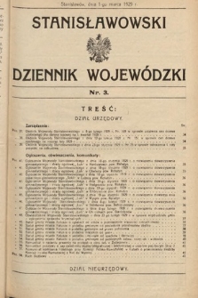Stanisławowski Dziennik Wojewódzki. 1929, nr 3