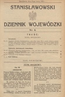 Stanisławowski Dziennik Wojewódzki. 1929, nr 4