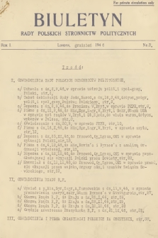 Biuletyn Rady Polskich Stronnictw Politycznych. R.1, 1946, nr 3