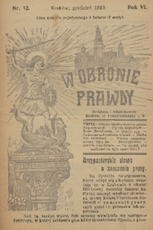 W Obronie Prawdy. R. 6, 1912, nr 12