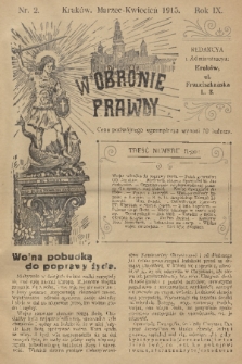 W Obronie Prawdy. R. 9, 1915, nr 2