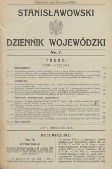 Stanisławowski Dziennik Wojewódzki. 1929, nr 7
