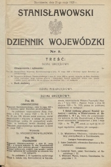 Stanisławowski Dziennik Wojewódzki. 1929, nr 8