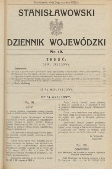 Stanisławowski Dziennik Wojewódzki. 1929, nr 10