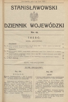Stanisławowski Dziennik Wojewódzki. 1929, nr 11