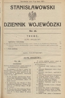 Stanisławowski Dziennik Wojewódzki. 1929, nr 12