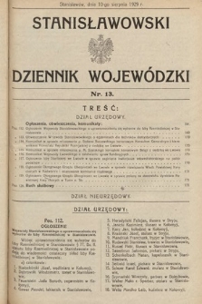 Stanisławowski Dziennik Wojewódzki. 1929, nr 13