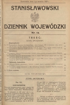 Stanisławowski Dziennik Wojewódzki. 1929, nr 14