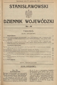 Stanisławowski Dziennik Wojewódzki. 1929, nr 16