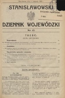 Stanisławowski Dziennik Wojewódzki. 1929, nr 17