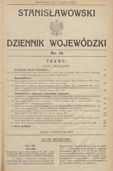 Stanisławowski Dziennik Wojewódzki. 1929, nr 19