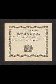 Roman Konopka, Młodzieniec 19letni, [...] dokonał życia 29 Lutego 1848 [...]