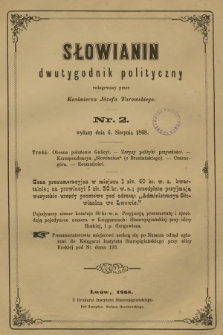 Słowianin : dwutygodnik polityczny. 1868, nr 2