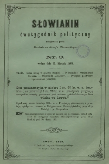 Słowianin : dwutygodnik polityczny. 1868, nr 3