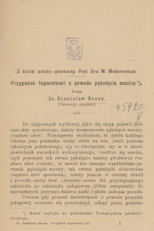 Przypadek laparotomii z powodu pęknięcia macicy