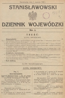 Stanisławowski Dziennik Wojewódzki. 1930, nr 1