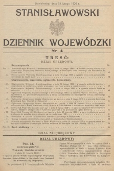Stanisławowski Dziennik Wojewódzki. 1930, nr 4