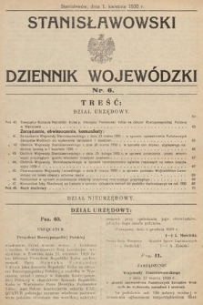Stanisławowski Dziennik Wojewódzki. 1930, nr 6