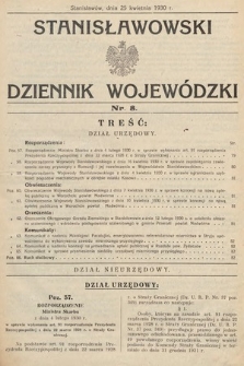 Stanisławowski Dziennik Wojewódzki. 1930, nr 8