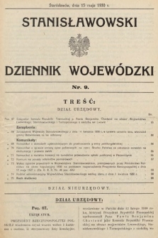 Stanisławowski Dziennik Wojewódzki. 1930, nr 9