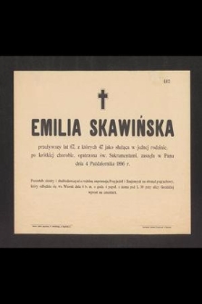 Emilia Skawińska [...] zasnęła w Panu dnia 4 października 1896 r. [...]