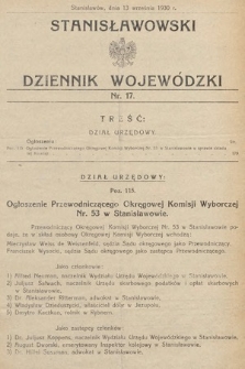 Stanisławowski Dziennik Wojewódzki. 1930, nr 17