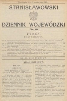Stanisławowski Dziennik Wojewódzki. 1930, nr 19