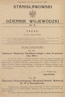 Stanisławowski Dziennik Wojewódzki. 1930, nr 21