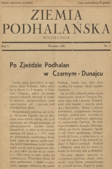 Ziemia Podhalańska. R.1, 1936, nr 3