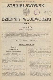 Stanisławowski Dziennik Wojewódzki. 1931, nr 1