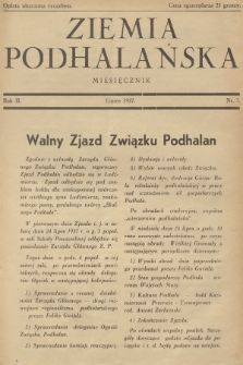 Ziemia Podhalańska. R.2, 1937, nr 7