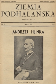 Ziemia Podhalańska. R.2, 1937, nr 8