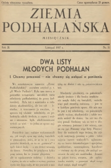 Ziemia Podhalańska. R.2, 1937, nr 11