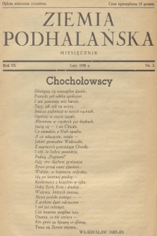 Ziemia Podhalańska. R.3, 1938, nr 2