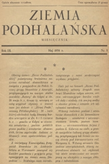 Ziemia Podhalańska. R.3, 1938, nr 5