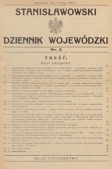 Stanisławowski Dziennik Wojewódzki. 1931, nr 2