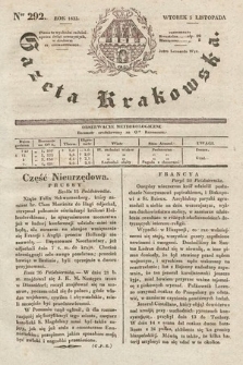 Gazeta Krakowska. 1833, nr 292