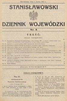 Stanisławowski Dziennik Wojewódzki. 1931, nr 3