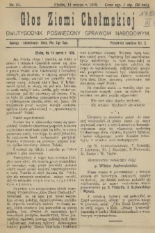 Głos Ziemi Chełmskiej : dwutygodnik poświęcony sprawom narodowym. 1918, nr 51