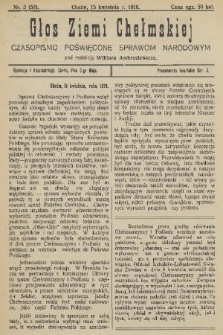 Głos Ziemi Chełmskiej : czasopismo poświęcone sprawom narodowym. 1918, nr 3(53)