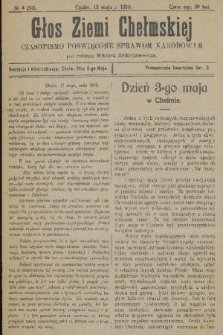 Głos Ziemi Chełmskiej : czasopismo poświęcone sprawom narodowym. 1918, nr 4(54)