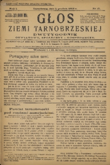 Głos Ziemi Tarnobrzeskiej : dwutygodnik oświatowy, społeczny i gospodarczy. R. 1, 1923, nr 17