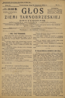 Głos Ziemi Tarnobrzeskiej : dwutygodnik oświatowy, społeczny i gospodarczy. R. 2, 1924, nr 7