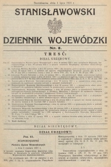 Stanisławowski Dziennik Wojewódzki. 1931, nr 8