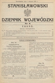 Stanisławowski Dziennik Wojewódzki. 1931, nr 9
