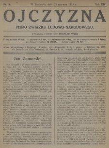 Ojczyzna : pismo Związku Ludowo-Narodowego. 1919, nr 4