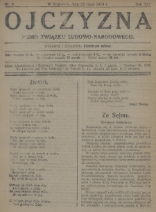 Ojczyzna : pismo Związku Ludowo-Narodowego. 1919, nr 9
